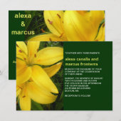 Yellow Lily Wedding Invitation Kaart (Voorkant / Achterkant)