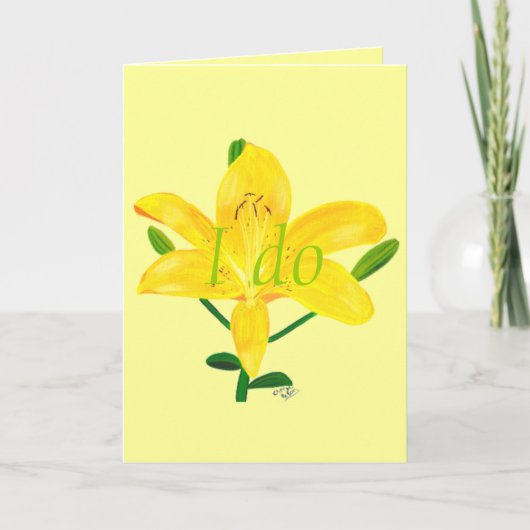  Yellow Lily Wedding Invitation Kaarten (Voorkant)