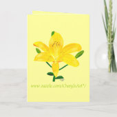  Yellow Lily Wedding Invitation Kaarten (Achterkant)