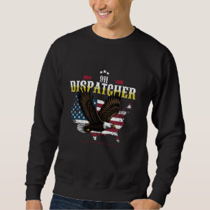 Yellow Line 911 Dispatcher Eagle Amerikaanse vlag Trui