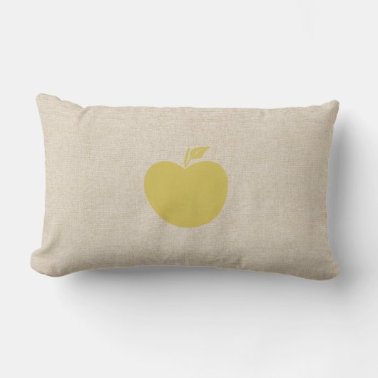 Yellow Linen Apple Pillow Kussen (Voorkant)