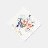 Yellow Lines&Flowers: Wedding Napkins Servet (Hoek)