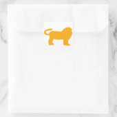 Yellow Lion Silhouette Vierkante Sticker (Tas)