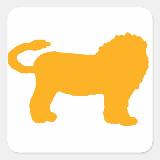 Yellow Lion Silhouette Vierkante Sticker (Voorkant)