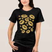 Yellow Lip Print Flirtatious Fun Tri-Blend Shirt (Voorkant)