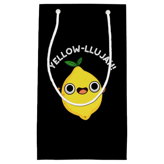 Yellow-llujah Funny Lemon Pun Dark BG Klein Cadeauzakje (Voorkant)