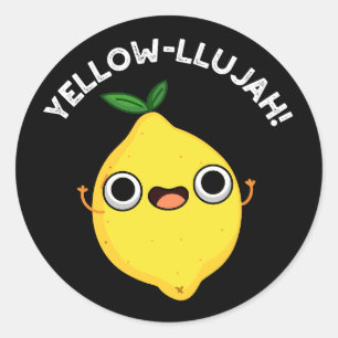 Yellow-llujah Grappige Citroen Punt Donkere BG Ronde Sticker