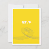 Yellow Loopy Love Lines Wedding RSVP Kaart (Achterkant)