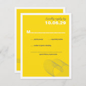 Yellow Loopy Love Lines Wedding RSVP Kaart (Voorkant / Achterkant)