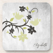 Yellow Lovebird Beverage Coaster Bier Onderzetter (Voorkant)