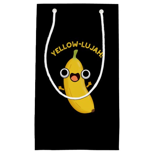 Yellow-lujah Funny Banana Pun Dark BG Klein Cadeauzakje (Voorkant)