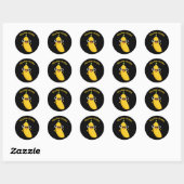 Yellow-lujah Funny Banana Pun Dark BG Ronde Sticker (Vel)