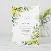 Yellow Lush Botanical Wedding Kaart (Staand voorkant)