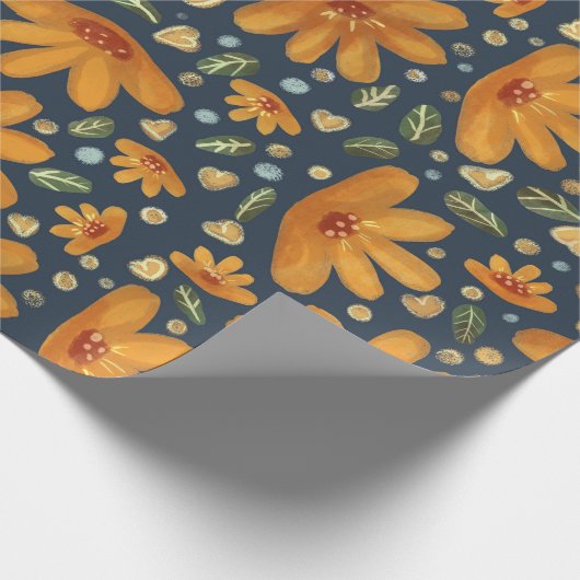 Yellow Luxe Florals Cadeaupapier (Hoek)