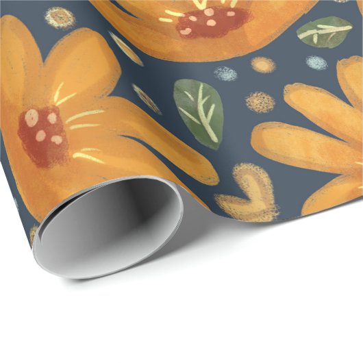 Yellow Luxe Florals Cadeaupapier (Rol Hoek)