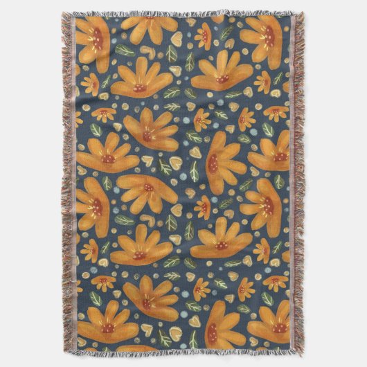 Yellow Luxe Florals Deken (Voorkant Verticaal)