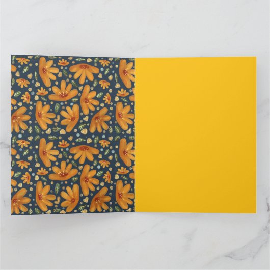 Yellow Luxe Florals Kaart (Binnen)