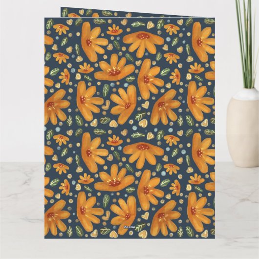 Yellow Luxe Florals Kaart (Achterkant)