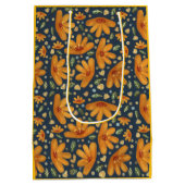 Yellow Luxe Florals Medium Cadeauzakje (Achterkant)