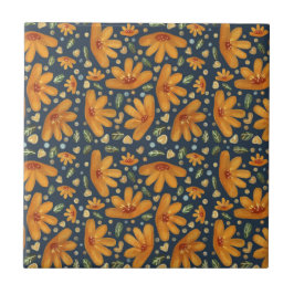 Yellow Luxe Florals Tegeltje