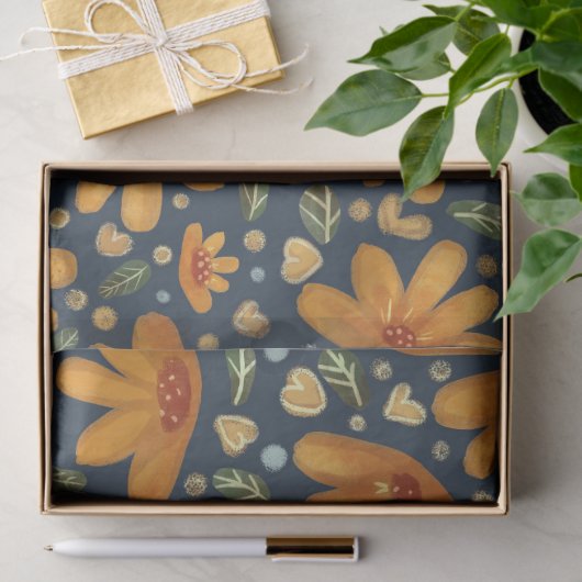 Yellow Luxe Florals Tissuepapier (Geschenk)