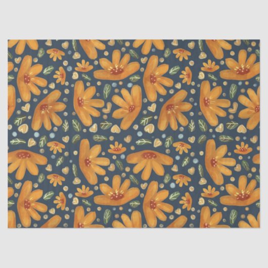 Yellow Luxe Florals Tissuepapier (Voorkant)