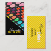 Yellow Make Up Artist Palette Brush Visitekaartje (Voorkant / Achterkant)