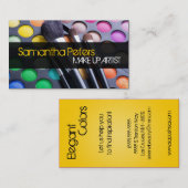 Yellow Make Up Artist Palette Brush Visitekaartje (Voorkant / Achterkant)