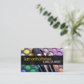 Yellow Make Up Artist Palette Brush Visitekaartje (Staand voorkant)