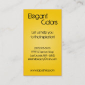 Yellow Make Up Artist Palette Brush Visitekaartje (Achterkant)