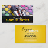Yellow Make Up Artist Palette Brush Visitekaartje (Voorkant / Achterkant)