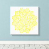 YELLOW MANDALA CANVAS AFDRUK (Insitu (Houten vloer))
