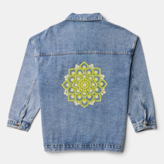 Yellow Mandala Flower Denim Jacket (Achterkant)