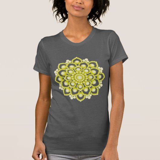 Yellow Mandala Flower T-shirt (Voorkant)