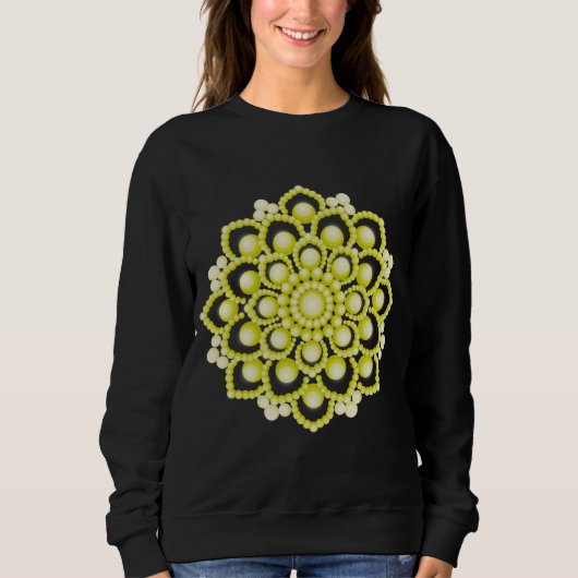 Yellow Mandala Flower Trui (Voorkant)