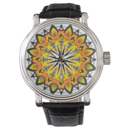 Yellow Mandala Wristwatch Horloge
