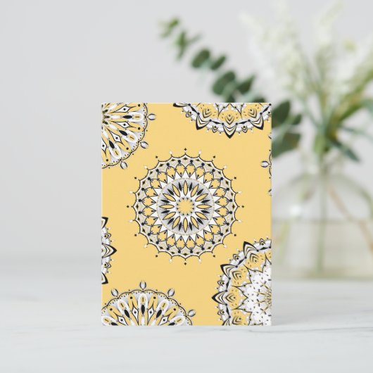 Yellow Mandalas 1 Briefkaart (Staand voorkant)