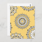 Yellow Mandalas 1 Briefkaart (Voorkant / Achterkant)