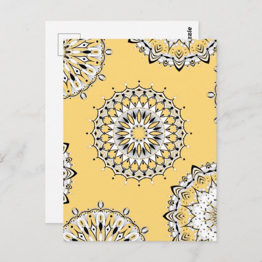 Yellow Mandalas 1 Briefkaart (Voorkant / Achterkant)
