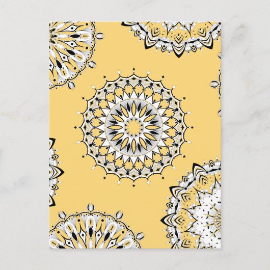 Yellow Mandalas 1 Briefkaart (Voorkant)