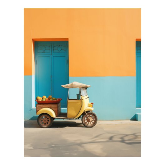 Yellow Mango Riksja Foto Afdruk (Voorkant)