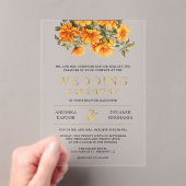 Yellow Marigold Floral South Indian Wedding Acryl Uitnodigingen (Insitu (Draagbaar))