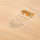 Yellow Marigold Floral South Indian Wedding Acryl Uitnodigingen (Laagn)