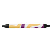 Yellow marron red curvy lines wavy pattern design  zwarte inkt pen (Voorkant)