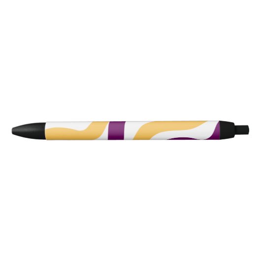 Yellow marron red curvy lines wavy pattern design  zwarte inkt pen (Voorkant)