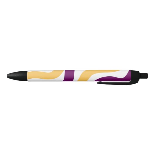 Yellow marron red curvy lines wavy pattern design  zwarte inkt pen (Bodem)