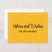 Yellow Math Graduation Party Advice for Graduate Informatiekaartje (Voorkant / Achterkant)