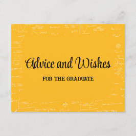 Yellow Math Graduation Party Advice for Graduate Informatiekaartje