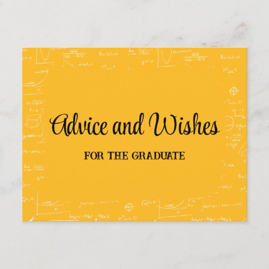 Yellow Math Graduation Party Advice for Graduate Informatiekaartje (Voorkant)