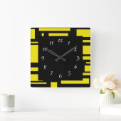Yellow Maze Square Wall klok (Huis)